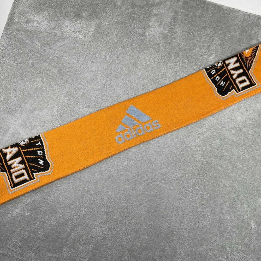 Adidas Houston Dynamo Scarf Adult One‎ Size MLS Soccer Orange Knit Tassel